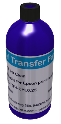 [DTF-AGA-I-CYK0.25] AGA DTF Ink (Cyan, Bottle 250 gr)